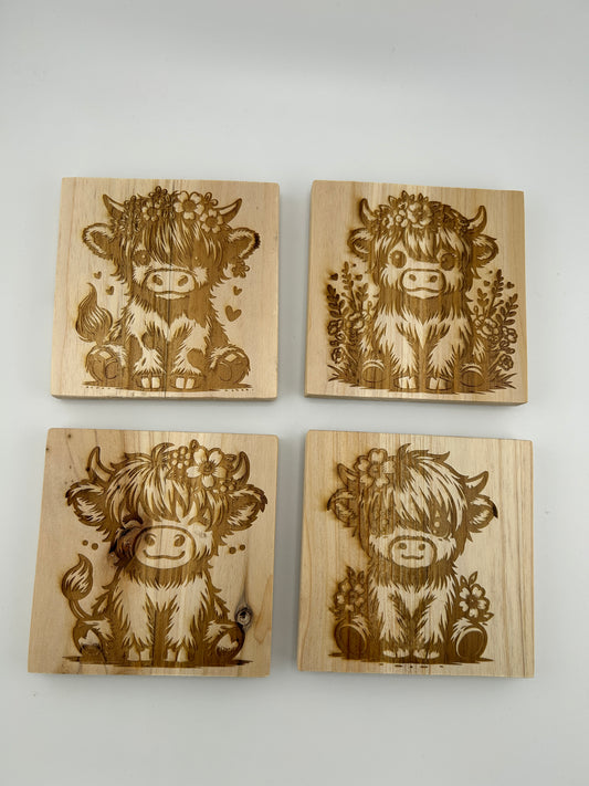 Highland Cow Coasters