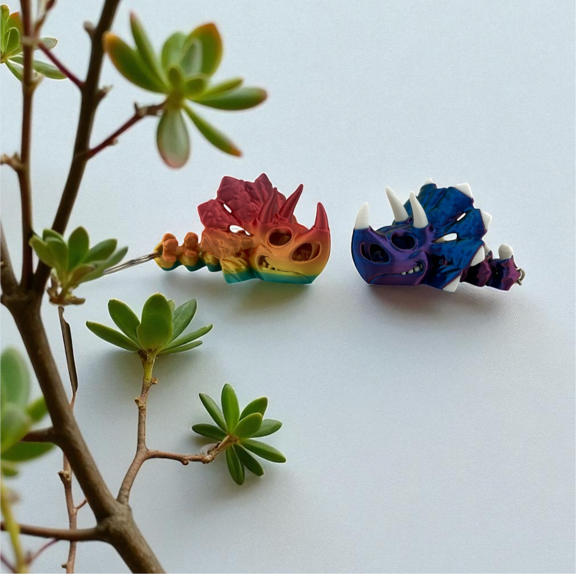 Skeleton Triceratops Keychain