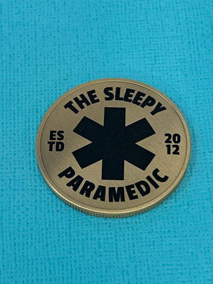 SLEEPY PARAMEDIC CHALLENGE COIN