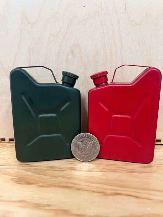 NATO Style Fuel Can/Jerry Can Flask - 5oz Blank - Fuel Red or NATO Green